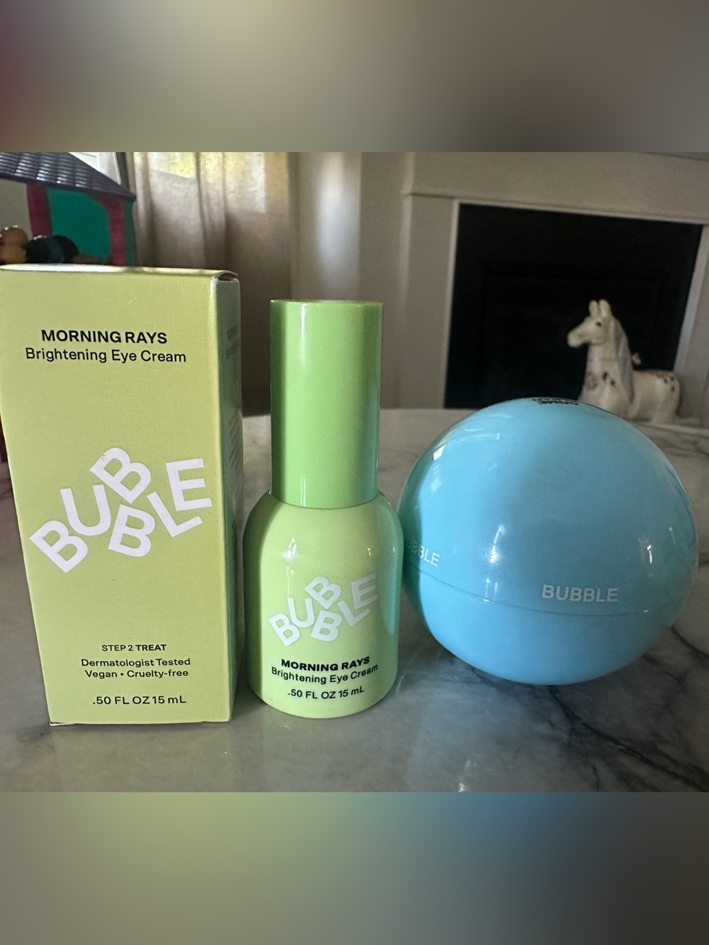 Bubble Morning Rays Brightening Eye Cream - and clay mask.